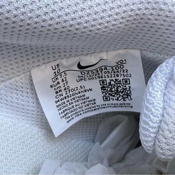 Nike Court Vision Alta White Metallic Gold Leather Platform Shoe Womens 10 NEW - Picture 12 of 12